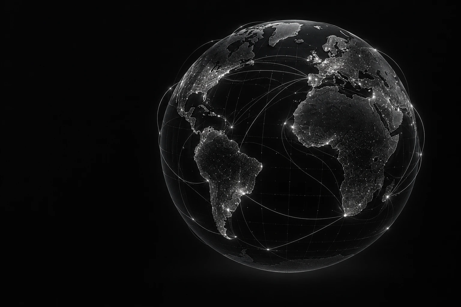 Globe showing international routes